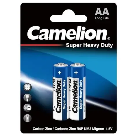 Camelion AA R6P-BP2B Super Heavy Duty Zinc-Carbon 1.5V, 2 pcs
