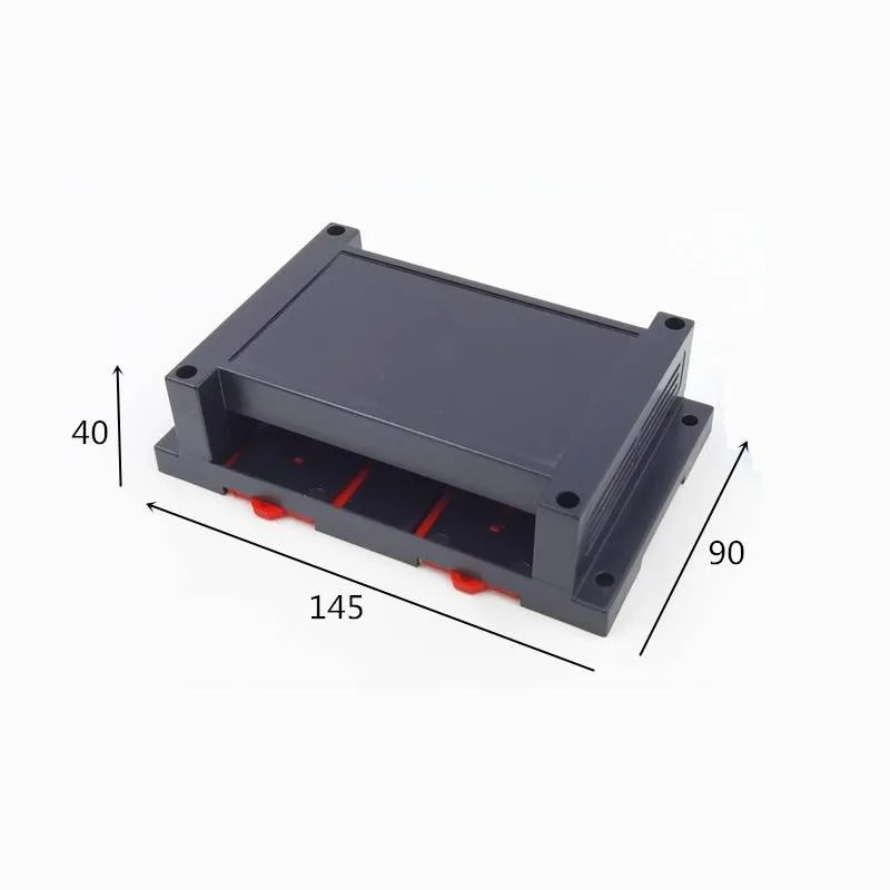 DIN Rail Plastic Enclosure 145x90x40 Black for PLC Control