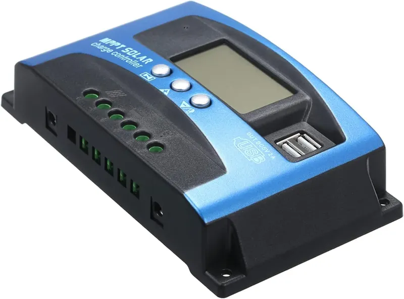منظم شحن شمسي MPPT بقدرة 40 أمبير 12/24 فولت مع منفذين USB 5 فولت/2 أمبير