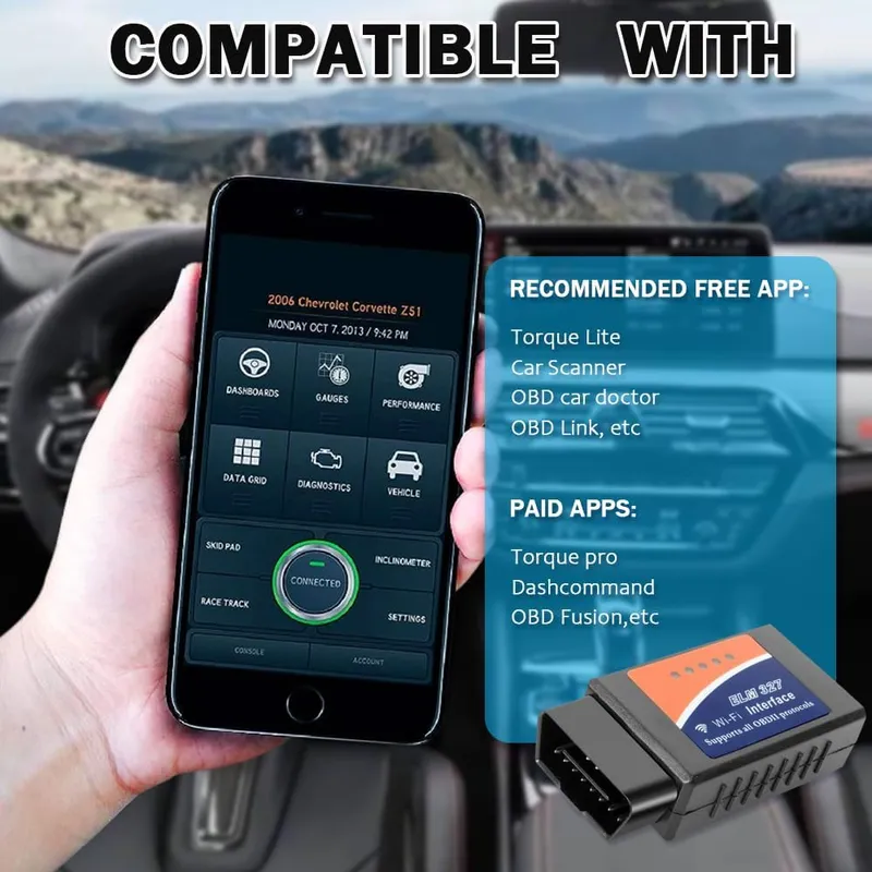 ELM327 V2.1 OBD2 WiFi Car Diagnostic Scanner Interface
