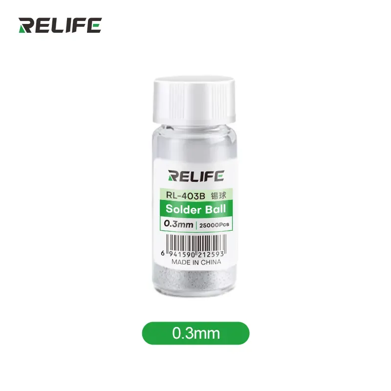 كرات لحام RELIFE RL-403B بقطر 0.3 مم (نحو 25,000 قطعة) تحتوي على الرصاص