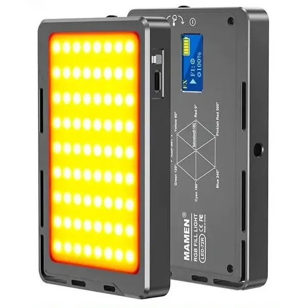 MAMEN 72R RGB Fill Light with LED Display Screen