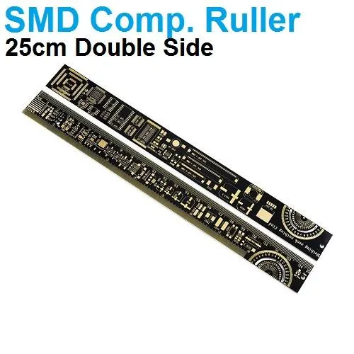 مسطرة PCB مرجعية لمقاسات عبوات المكونات SMD بطول 25 سم