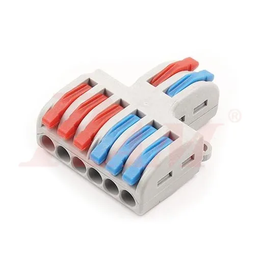موصل أسلاك WAGO SPL-62 للتركيب على لوحة بمدخلين و6 مخارج