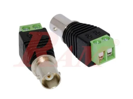 مقبس BNC أنثى إلى قاعدة طرفية بمسمارين (Screw Terminal)
