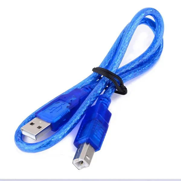 كابل USB من نوع A إلى B بطول 5 متر أزرق لـ Arduino UNO وMEGA