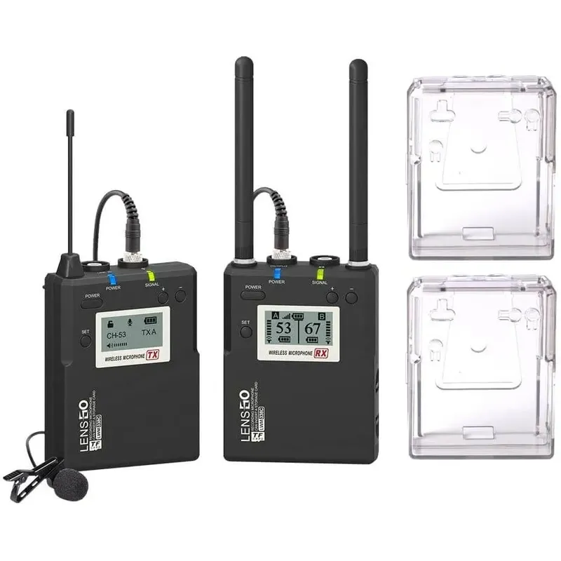LENSGO LWM-338C 99-Channel UHF Wireless Lavalier Mic Set
