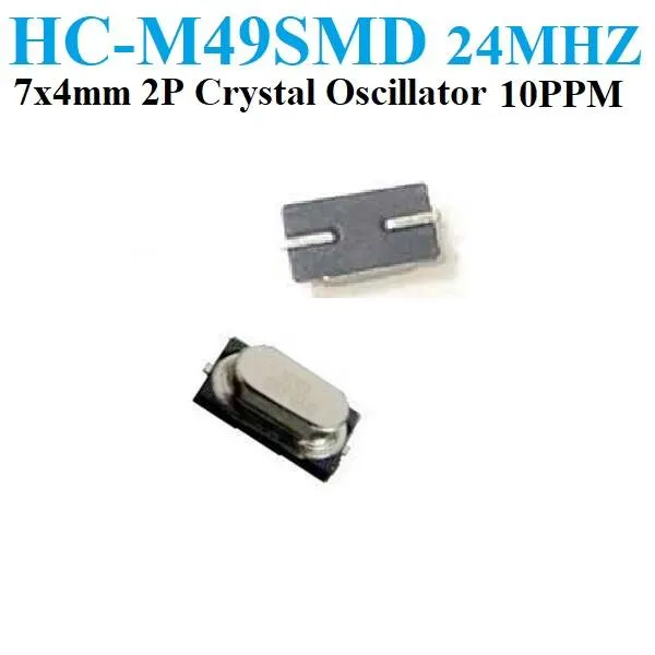 HC-M49SMD 24MHz SMD Quartz Crystal 12pF Load Capacitance
