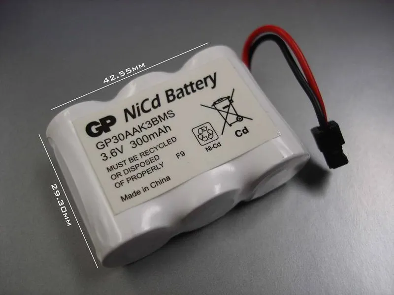 NiCd Rechargeable Battery Pack 3.6V 300mAh 2/3AA for Cordless Phones