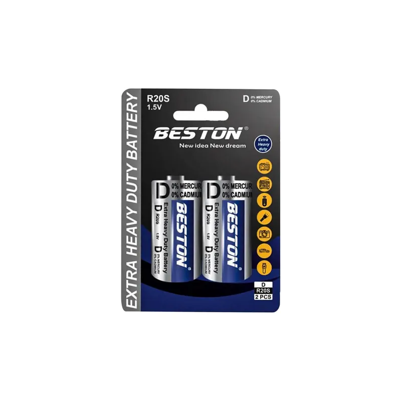 بطارية BESTON R20S حجم D شديدة التحمل 1.5 فولت (قطعتان)