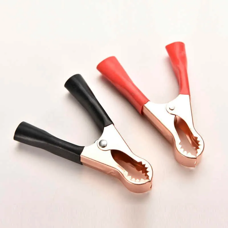 Large DC Crocodile Clips 50A Red & Black (2 Pcs)