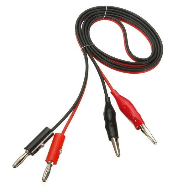 Red/Black Alligator-to-Banana Test Lead Pair 1m