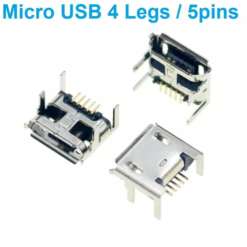 موصل Micro USB من نوع Type-B بخمسة أطراف للتثبيت السطحي (SMD)