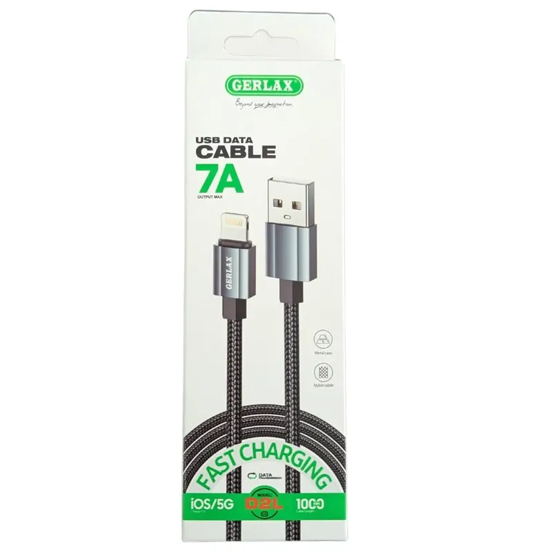 GERLAX D2L Lightning to USB Type-A Cable 7A 1m
