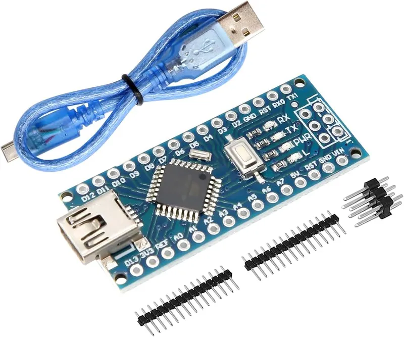 لوحة تطوير Arduino Nano V3.0 بالمتحكم ATmega328P مع كابل Mini-USB