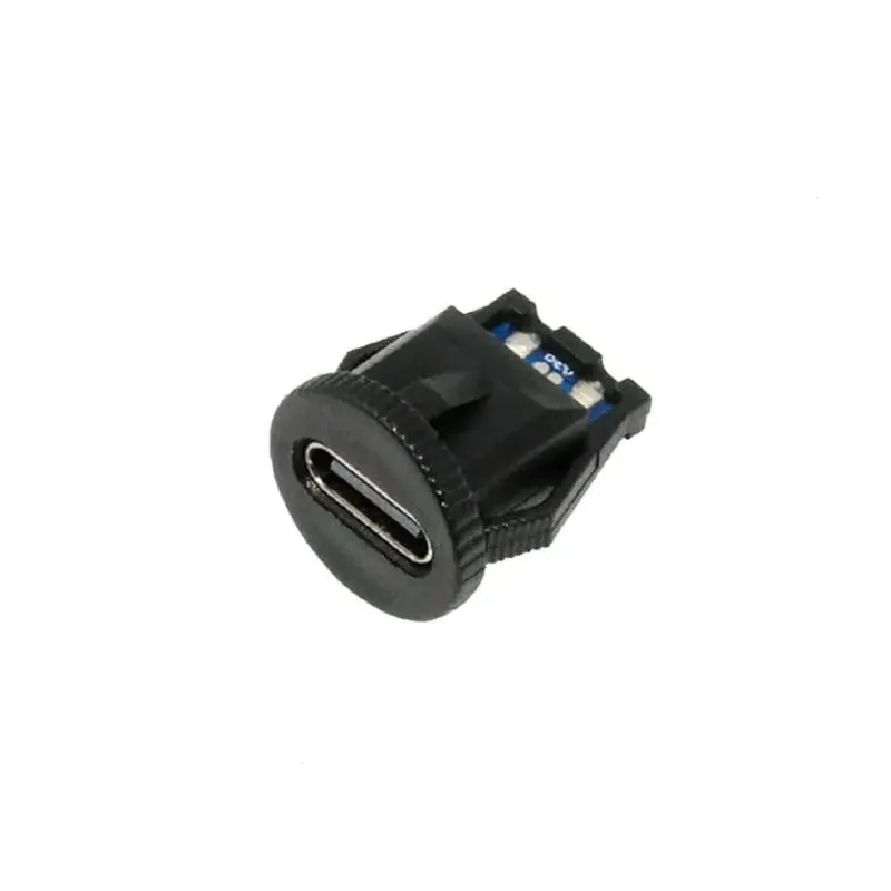USB Type-C Female Panel Mount Connector 6-Pin 65W PD