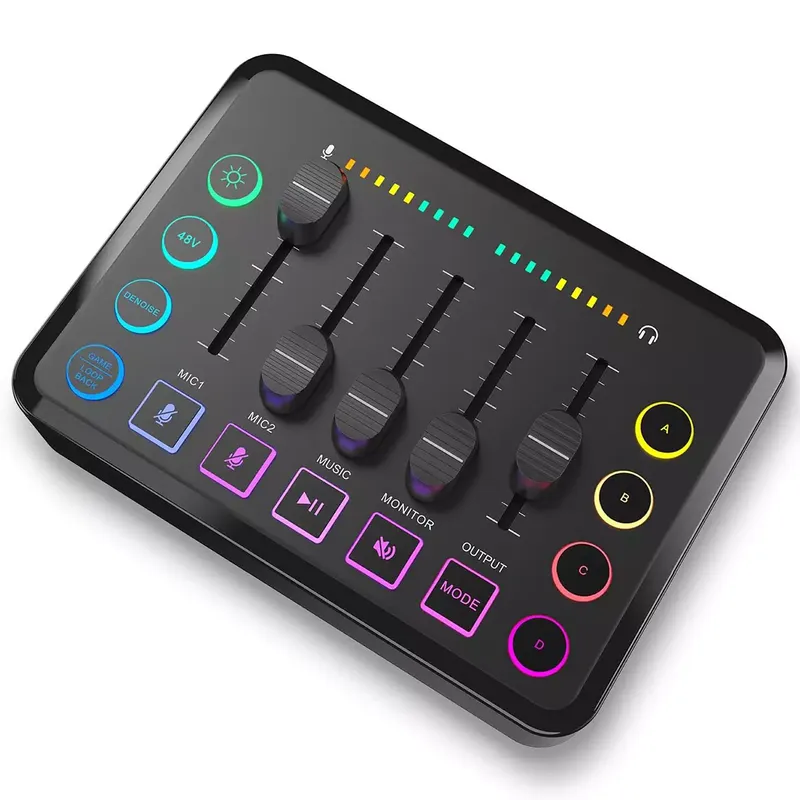 F9 Rechargeable Live Sound Card Mixer Audio Interface with XLR & Bluetooth