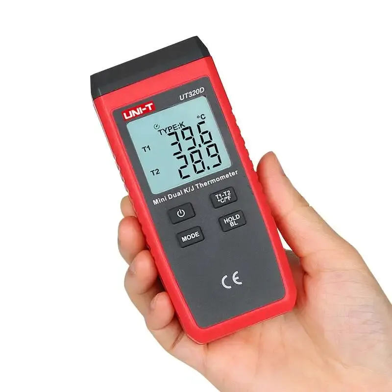 UNI-T UT320D Mini Contact Thermometer, Dual Channel K/J Type