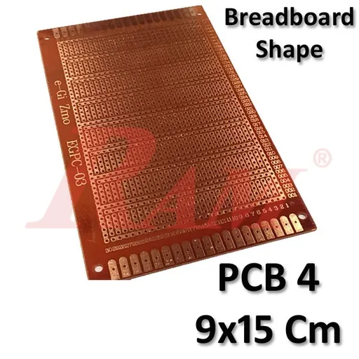 FR-4 Single-Sided Dot Hole PCB 15x9 cm, Breadboard Shape