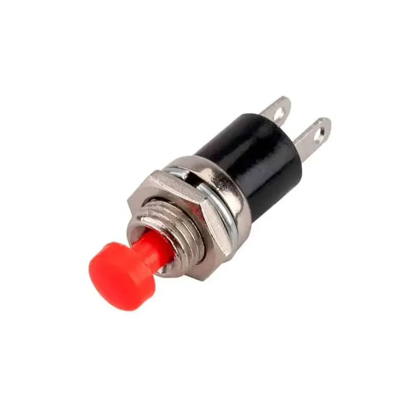 زر ضغط دائري لحظي NB-602 نوع NC بقطر 7 مم أحمر ذو طرفين