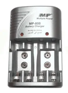 MP 808 Universal Rechargeable Battery Charger for AA, AAA and 9V