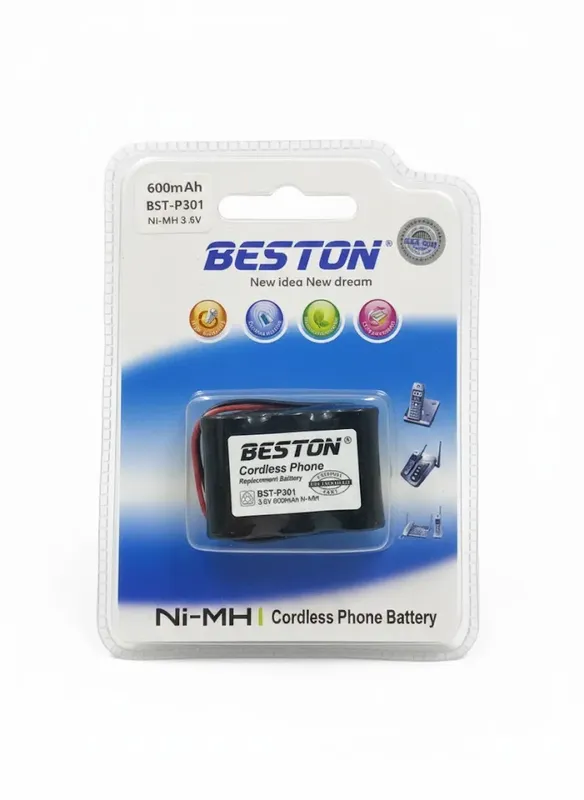 Beston BST-P301 Ni-MH 3.6V 600mAh Cordless Phone Battery 2-Pin
