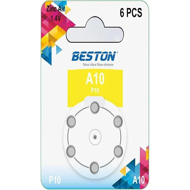 BESTON A10/P10 Hearing Aid Battery 1.4V 85mAh 6pcs