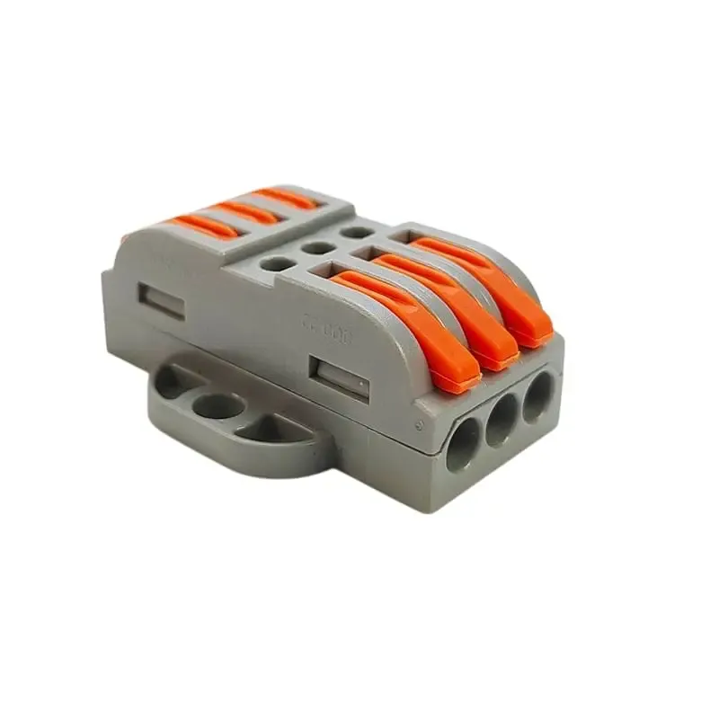 موصل أسلاك WAGO LT-223-3 للتثبيت على اللوحات بثلاثة مداخل وثلاثة مخارج