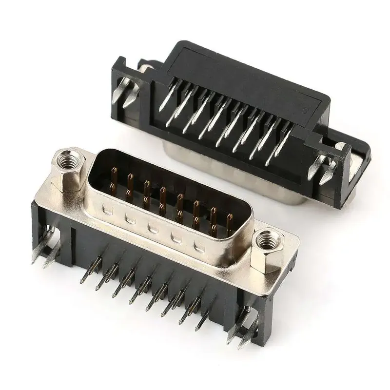 DA15 Right Angle PCB Solder Male D-Type Connector 15-Pin