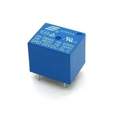 6V DC Power Relay, 5-Pin PCB Mount, 10A 250VAC / 30VDC