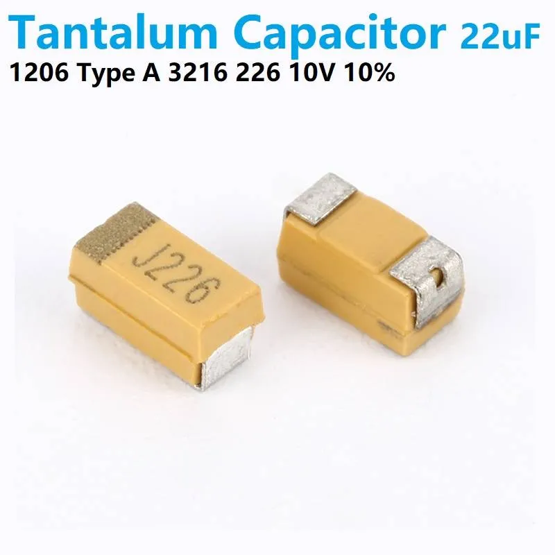 1206 Type A Solid Tantalum SMD Capacitor 22uF 10V (3216)
