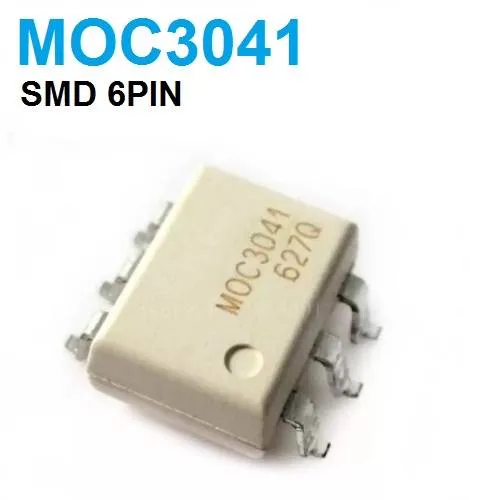 مقرن ضوئي MOC3041 بغلاف SMD بـ6 أطراف لتشغيل الترياك مع كشف عبور الصفر
