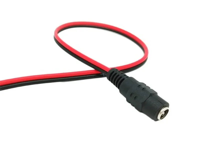 مقبس تغذية DC أنثى 5.5×2.1 مم مع سلك بطول 25 سم