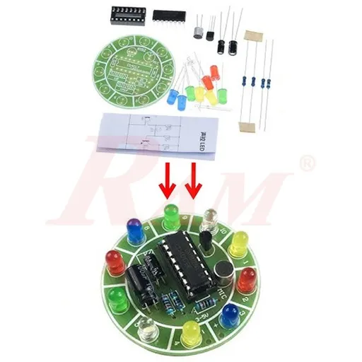 مشروع DIY بدائرة CD4017 لإضاءة LED دوارة يتحكم فيها الصوت