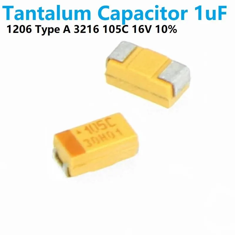 1206 Tantalum SMD Chip Capacitor 1uF 16V Type A (3216)