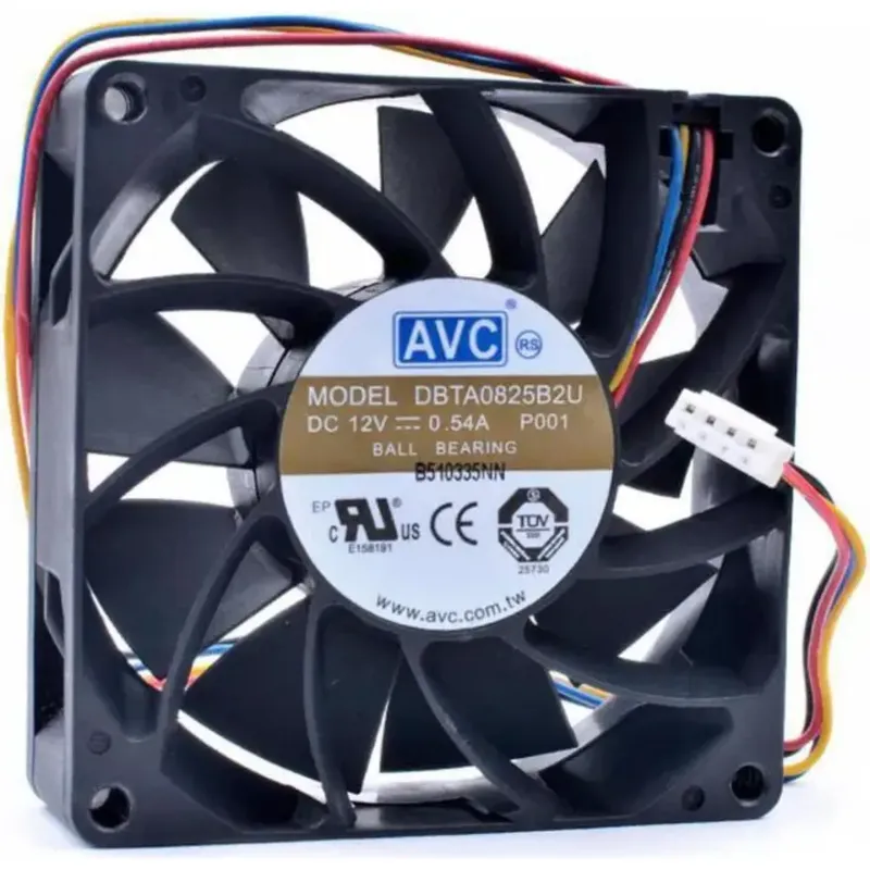 مروحة تبريد AVC DBTA0825B2U بجهد 12 فولت مقاس 80×80×25 مم