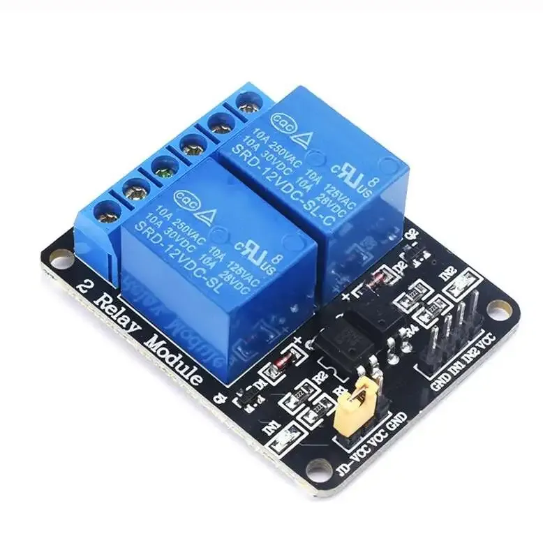 2-Channel 12V Relay Module Optocoupler Active Low Trigger