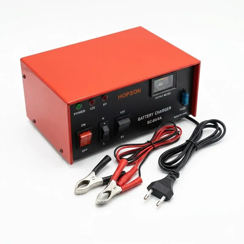 HOPSON BC-60/6A 6V/12V Lead-Acid Battery Charger with Fan