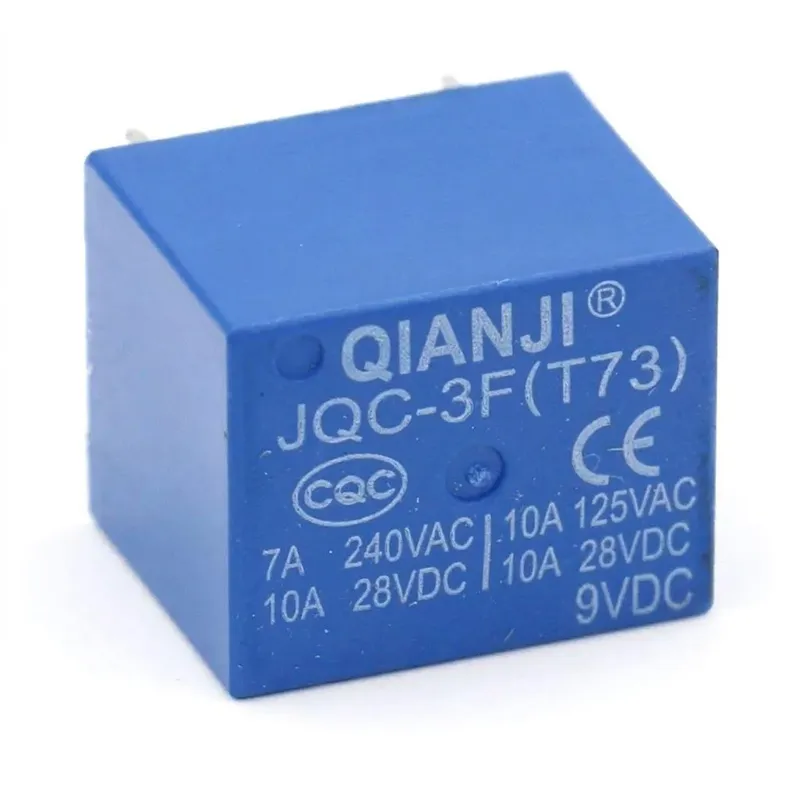 General Purpose Relay SPDT 9VDC Coil 10A Through Hole 5-Pin