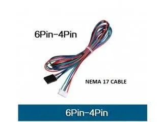 4-Pin to 6-Pin 1m Cable for NEMA 17 Stepper Motor (22AWG)