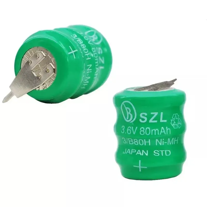 3/B80H Ni-MH Rechargeable Battery 3.6V 80mAh Solder Terminal