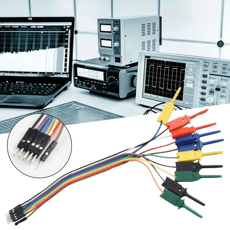 DuPont Male to Test Hook Probe Cable Set 10-Wire 30cm