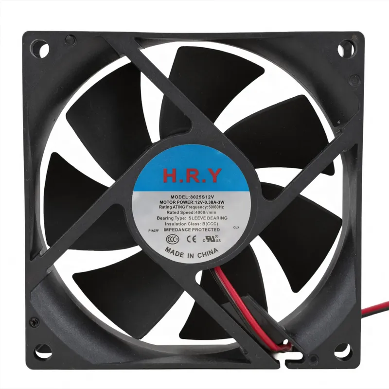 H.R.Y 8025S12V DC Cooling Fan 12V 0.38A 80x80x25mm
