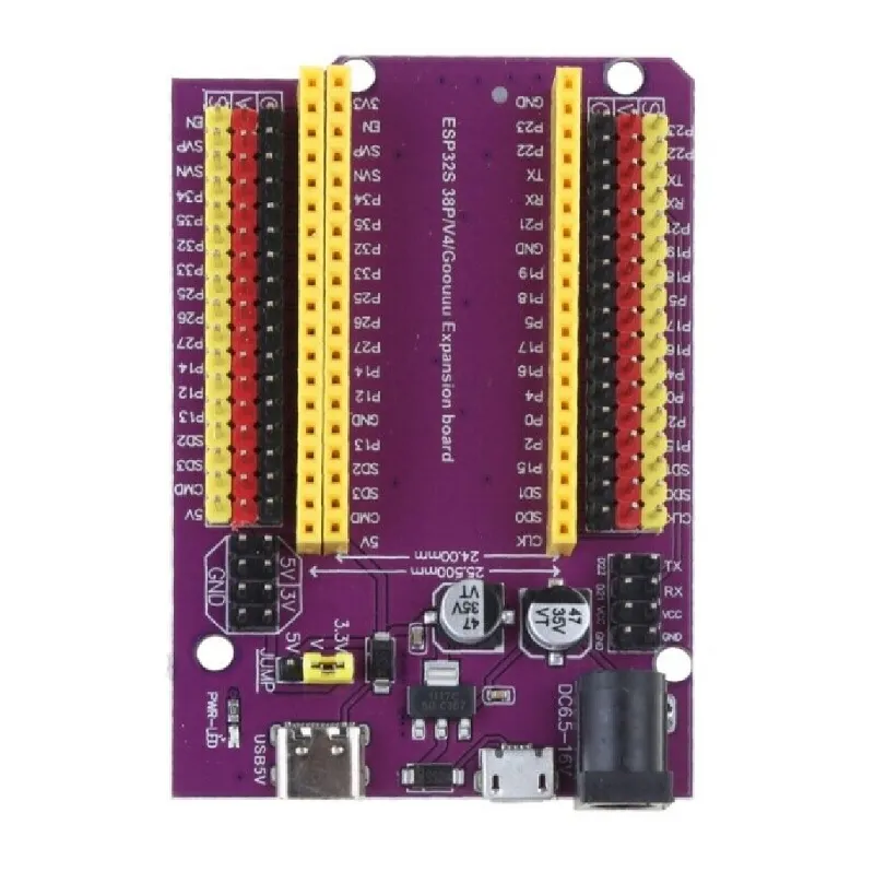 لوحة توسعة بنفسجية لـ ESP32 بـ 38 طرفاً مع منفذ Type-C
