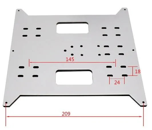 Heated Bed Support Plate 220x200x4mm Aluminum-Acrylic Panel