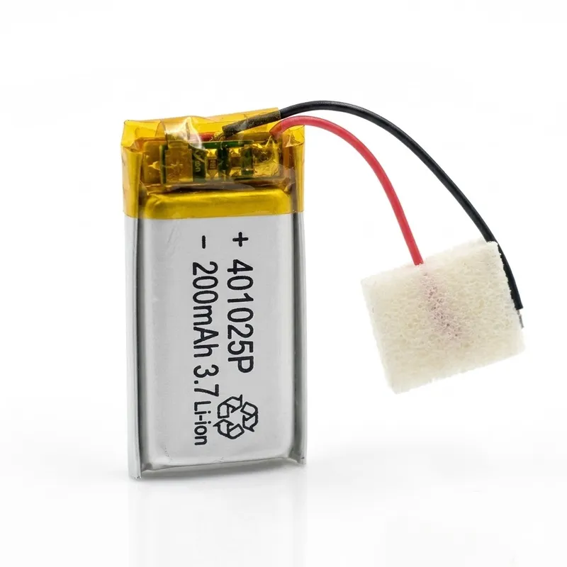 بطارية Polymer Li-Ion بجهد 3.7 فولت وسعة 200mAh رقم 401025p