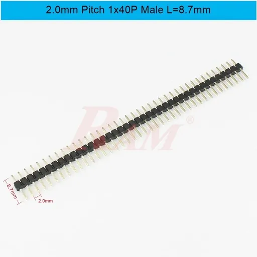 Pin Header 2mm 1x40 Male Single Row Straight