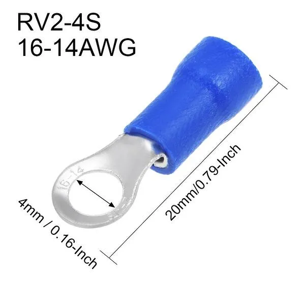 RV2-4S Insulated Ring Crimp Terminal M4, 1.5–2.5mm² Wire