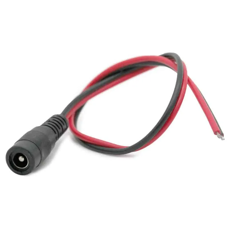 DC Barrel Jack 5.5x2.1mm Female with Wire Leads