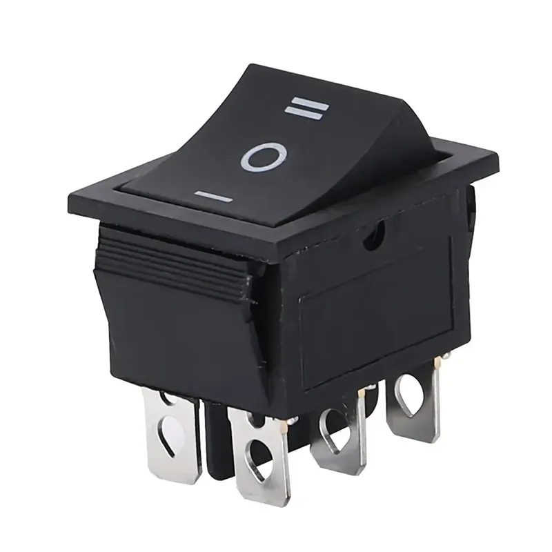 KCD4 On-Off-On Rocker Switch 16A 250VAC 6-Pin Black